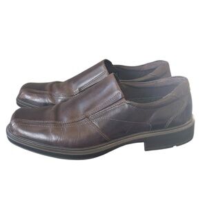 Ecco Helsinki Brown Leather Slip On Loafer Size 45 US 11-11.5